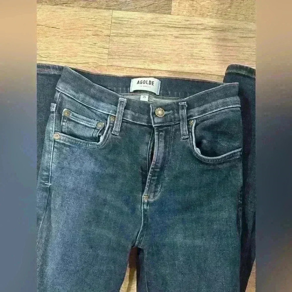 AGOLDE Distressed High Waist Cropped Skinny Jeans Women’s Size 25 - Picture 5 of 5
